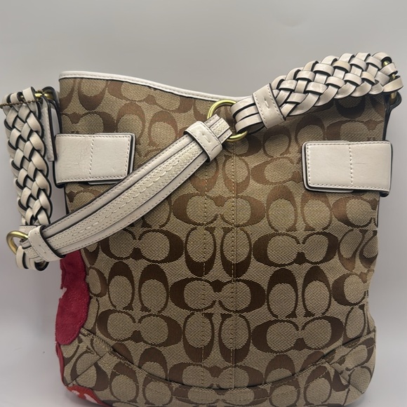 Sale! Limited Edition 6123 Coach Poppy Floral Signature Jacquard Shoulder Bag - Picture 9 of 14